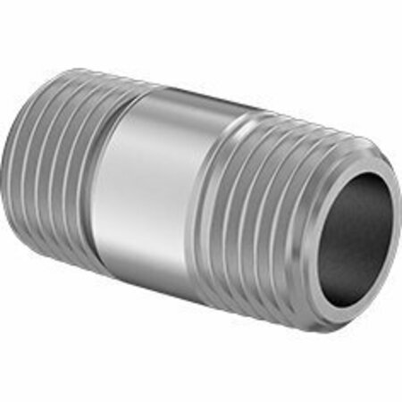 BSC PREFERRED Standard-Wall 316/316L Stainless Steel Threaded Pipe Threaded on Both Ends 1/8 BSPT 3/4 Long 5470N111